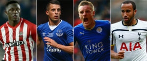 Victor Wanyama, Kevin Mirallas, Jamie Vardy and Andros Townsend 