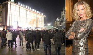 Picture taken on December 31, 2015 shows people gathering in front of the main railway station in Cologne, western Germany. Police in Cologne told AFP they have received more than 100 complaints by women reporting assaults ranging from groping to at least one reported rape, allegedly committed in a large crowd of revellers during year-end festivities outside the city's main train station and its famed Gothic cathedral. / AFP / dpa / Markus BOEHM / Germany OUTMARKUS BOEHM/AFP/Getty Images